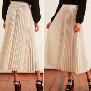 CO Cream Pleated Midi Skirt